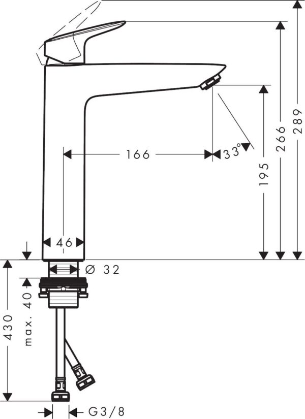 洗面水栓 hansgrohe ロギス190