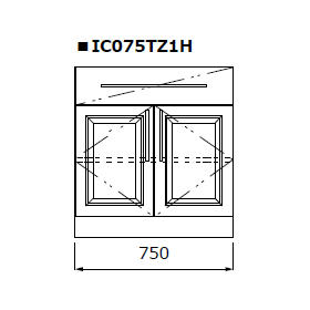 IC075TZ1Hカップボードベースキャビネット