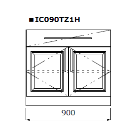 IC090TZ1Hカップボードベースキャビネット